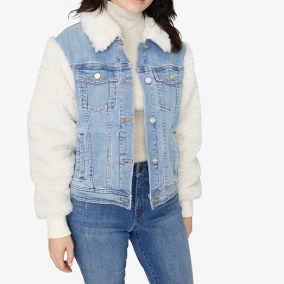 Sanctuary Anthropologie minka fur denim jacket NWT - Picture 3 of 9